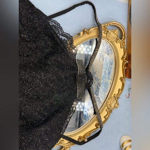 🆕 SELF-PORTRAIT 🧿 NWOT Black Tinsel Boucle Halter Mini Dress, Sz UK 10 US 6 - Picture 12 of 16